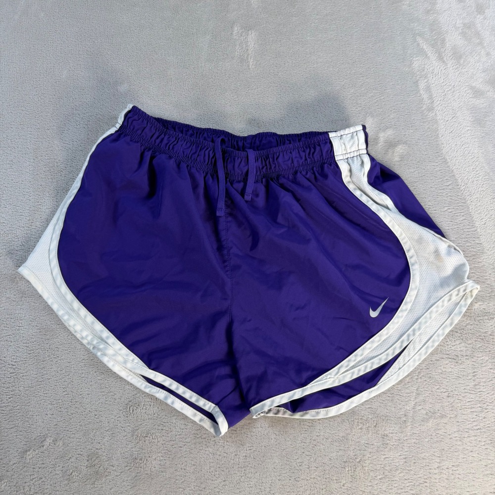 Nike Dri-FIT Tempo Running Shorts Womens Medium Purple White Polyester Athletic